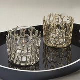 Coral Sea Brass Vase / Hurricane with Glass Insert - Gold