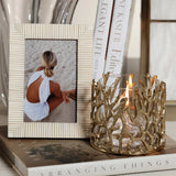 Coral Sea Brass Vase / Hurricane with Glass Insert - Gold