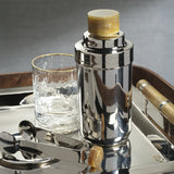 Spiga Stainless Steel Cocktail Shaker, Nickel with Amber Cap