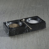 Marmora Marble Salt & Pepper Dish with Spoon in Black