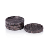 4.5' Round Marble Coasters, Set of 4