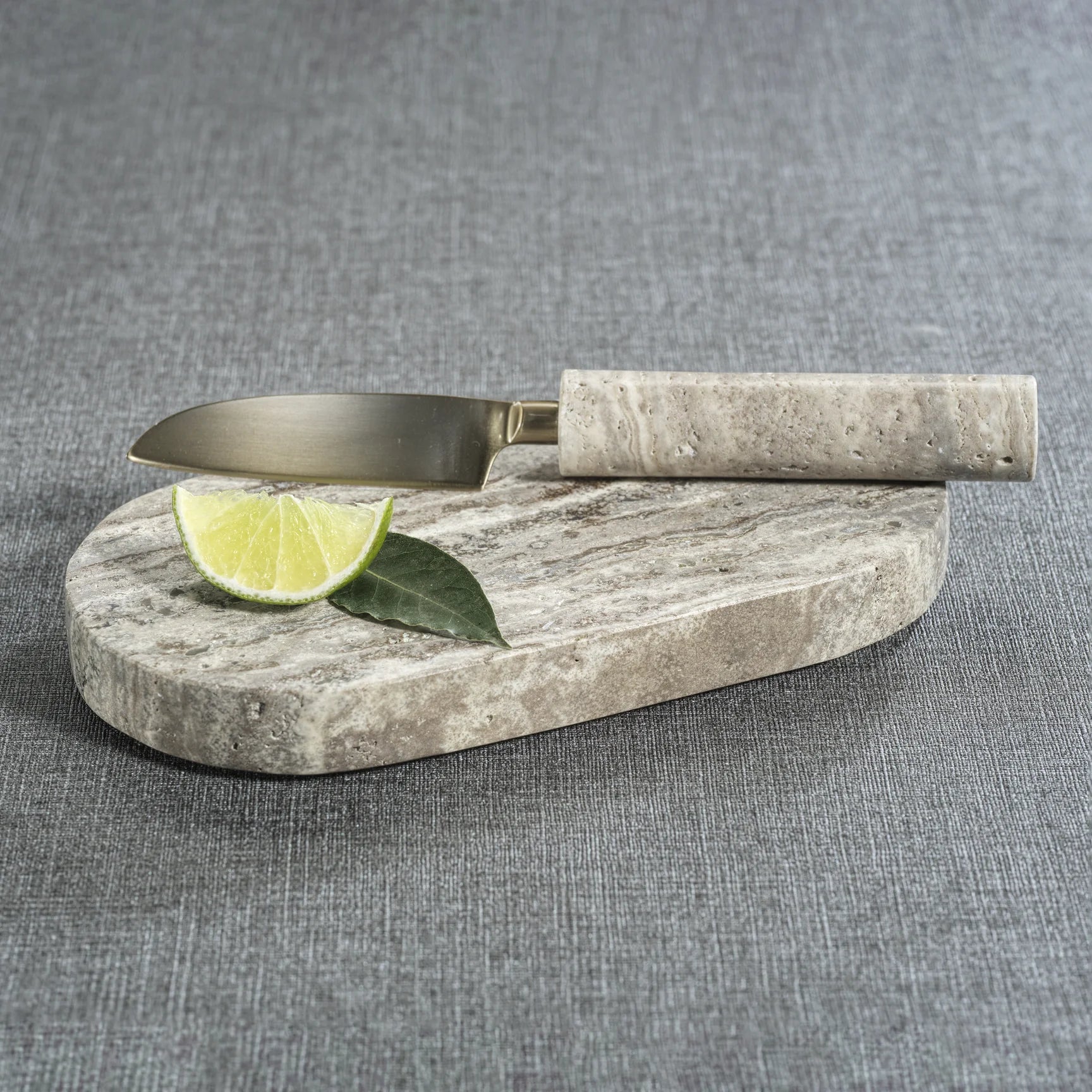 The Favorites | Marble Cutting Board with Cutting Knife, Travertine