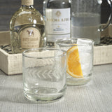 Tuscan Handmade Etched Rock Glasses, Set of 4