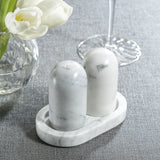 Marmora Marble Salt and Pepper Shaker on Tray