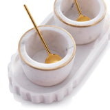 Calacatta Marble Condiment Set