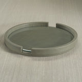 Ruvo Leather Serving Tray with Glass Insert