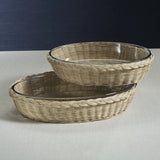 The Palmier Oval Pyrex in Rattan Basket
