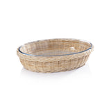 The Palmier Oval Pyrex in Rattan Basket