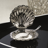 Côte d'Azur Fan Shell Lidded Bowl w/ Spoon in Nickel