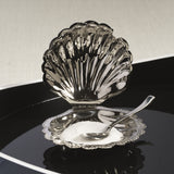 Côte d'Azur Fan Shell Lidded Bowl w/ Spoon in Nickel
