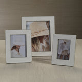 Nappa Leather Photo Frame - White and Gray  (5 x 7)