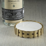 Forge Metal and Marble Wine Bottle Coaster