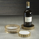 Forge Metal and Marble Wine Bottle Coaster