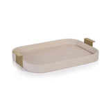 Córdoba Leather Tray with Metal Handles