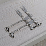 Sable 4-Piece Set Cheese & Cocktail Forks, Nickel