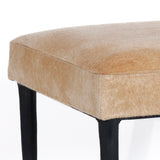 Corviglia Hair-On-Hide Leather Stool with Forged Iron Base