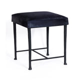 Corviglia Hair-On-Hide Leather Stool with Forged Iron Base by The Favorites