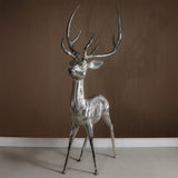 Corviglia Standing Deer Statue- Aluminum Metal Sculpture