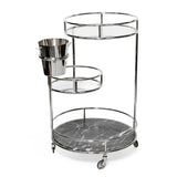 PRE-ORDER Paradise Cove Bar Cart- Stainless w/Bucket +Marble