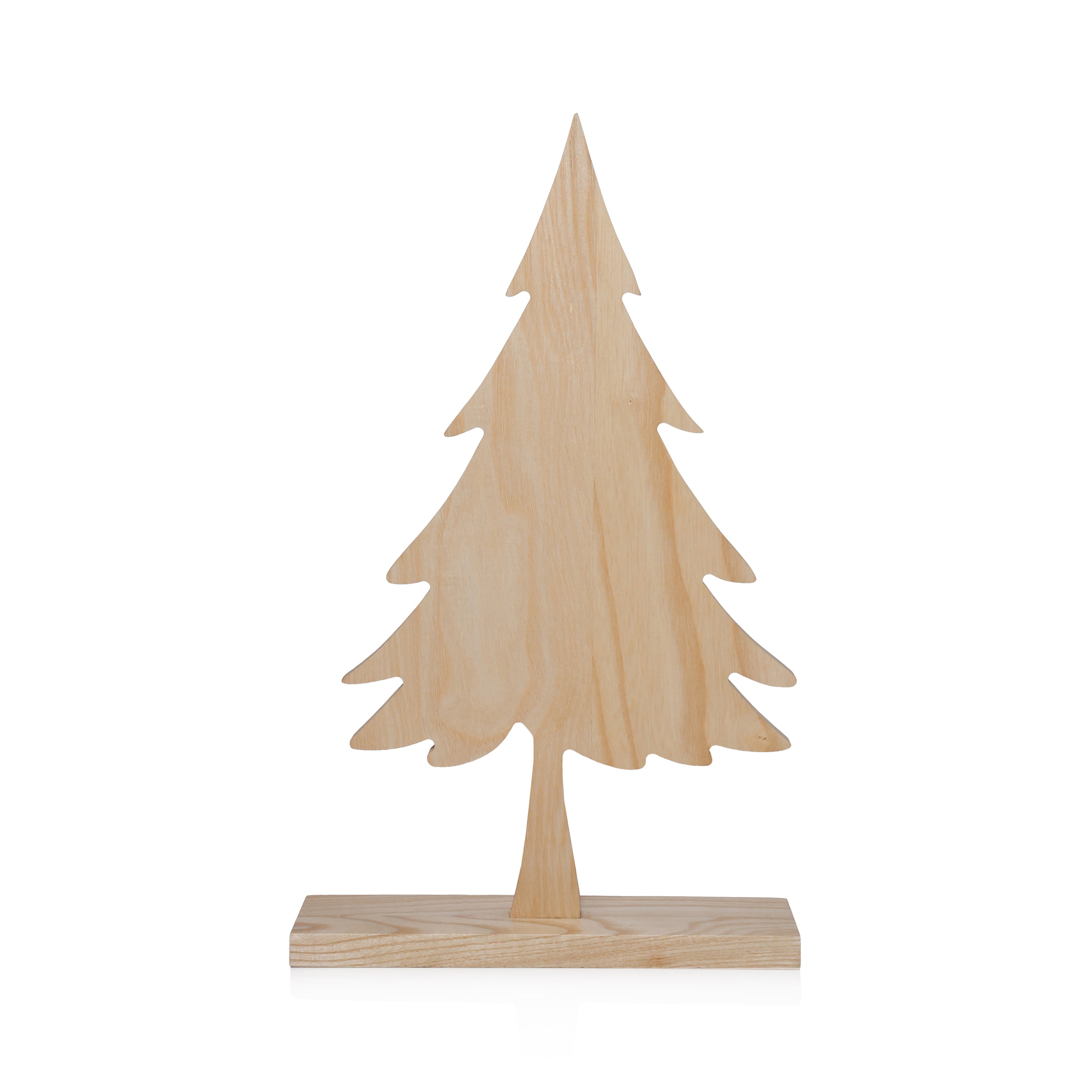 Natural Ash Wood Silhouette Christmas Tree on Base by The Favorites