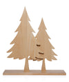 Natural Ash Wood Silhouette Double Christmas Trees on Base by The Favorites