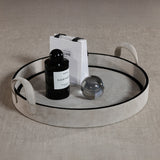Arden Suede Leather Round Serving Tray