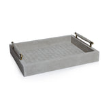 Arden Woven Suede Leather Tray with Brass Handles by The Favorites