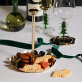 Polished Scalloped Metal Tray, Gold