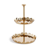 Polished Scalloped Tray - 2-Tier - Polished Nickel