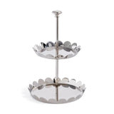 Polished Scalloped Tray - 2-Tier - Polished Nickel