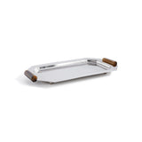 Polished Octagon Metal Serving Trays with Horn Handles - 11 in