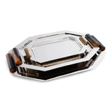 Polished Octagon Metal Serving Trays with Horn Handles - 11 in