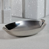Polished Oval Serving Bowl, Nickel