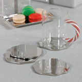 Lina Polished Nickel Coasters, (Set of 4)
