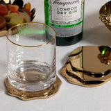 Lina Polished Gold Coasters, (Set of 4)