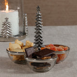 Forêt d’Hiver Silver Glass and Metal Trio Condiment Set, Silver