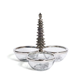 Forêt d’Hiver Silver Glass and Metal Trio Condiment Set by The Favorites