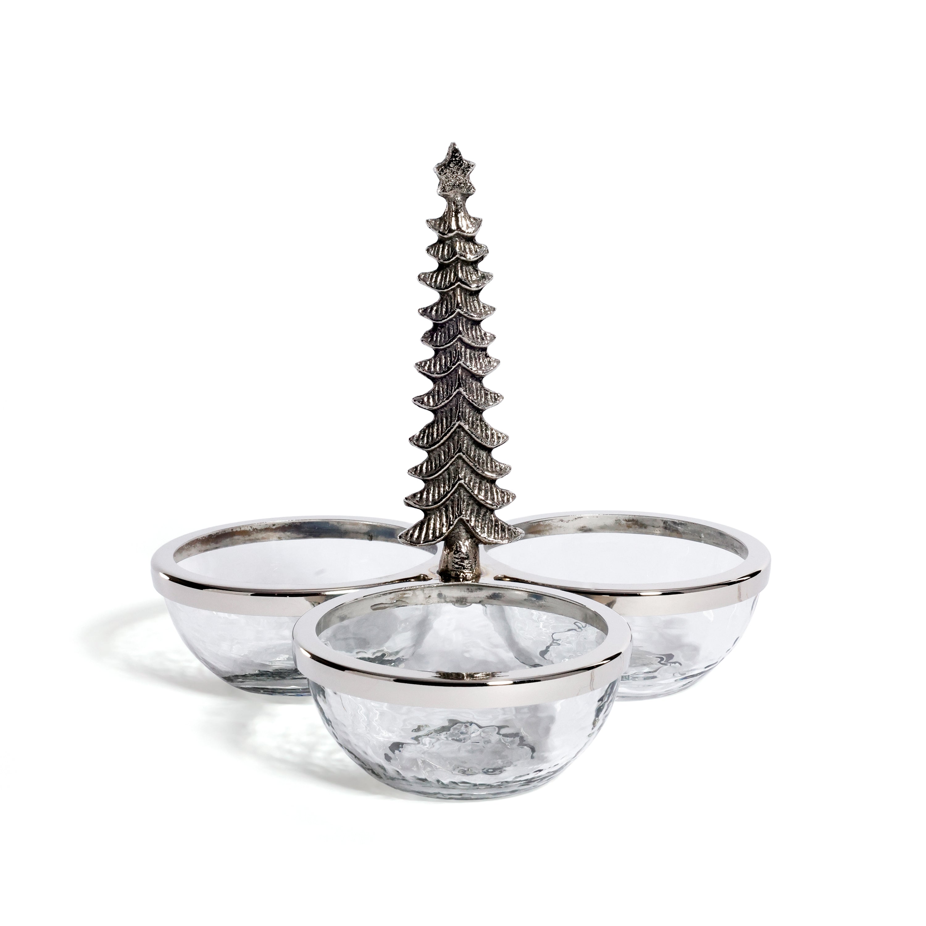 Forêt d’Hiver Silver Glass and Metal Trio Condiment Set by The Favorites