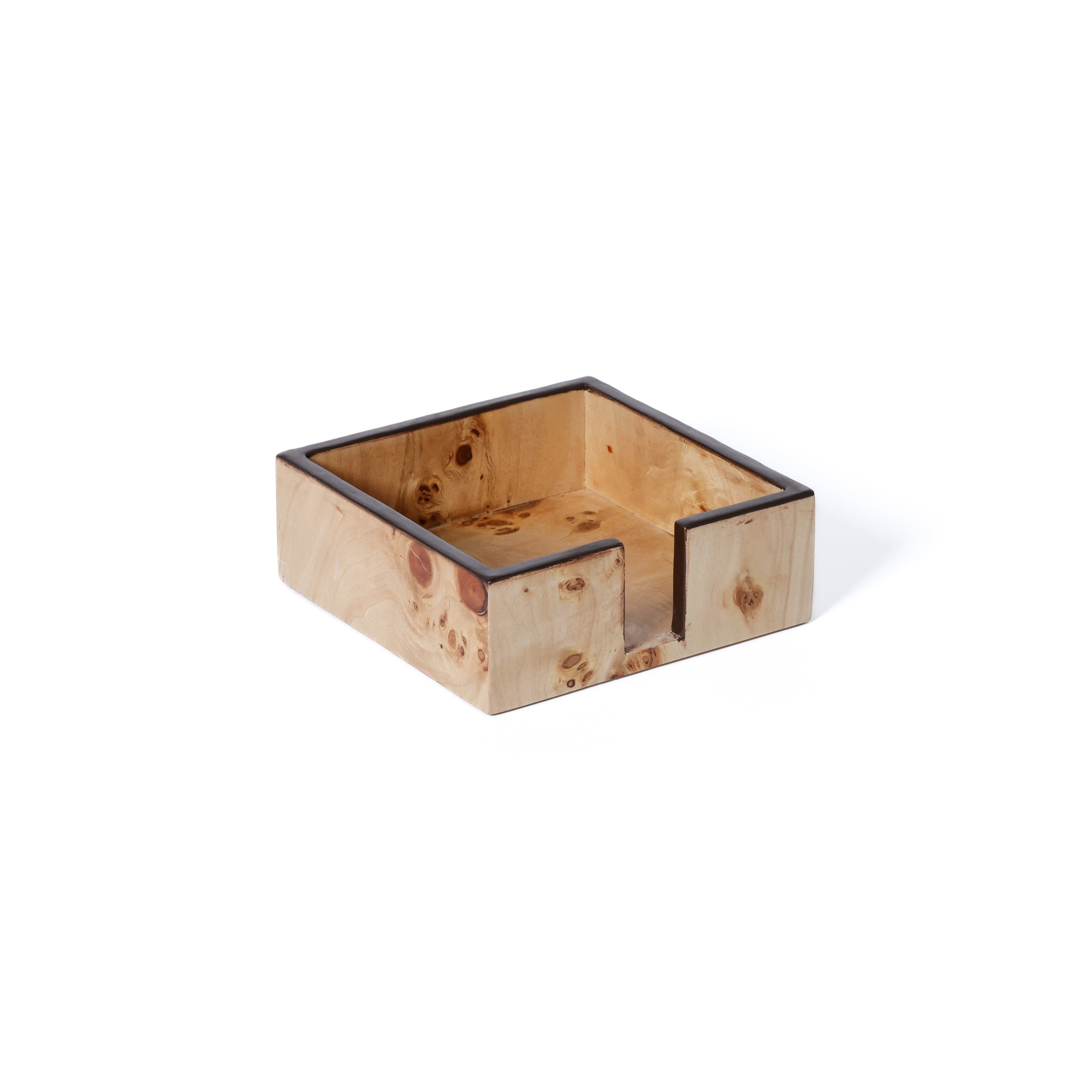 Valberg Burl Veneer Square Cocktail Napkin Holder by The Favorites