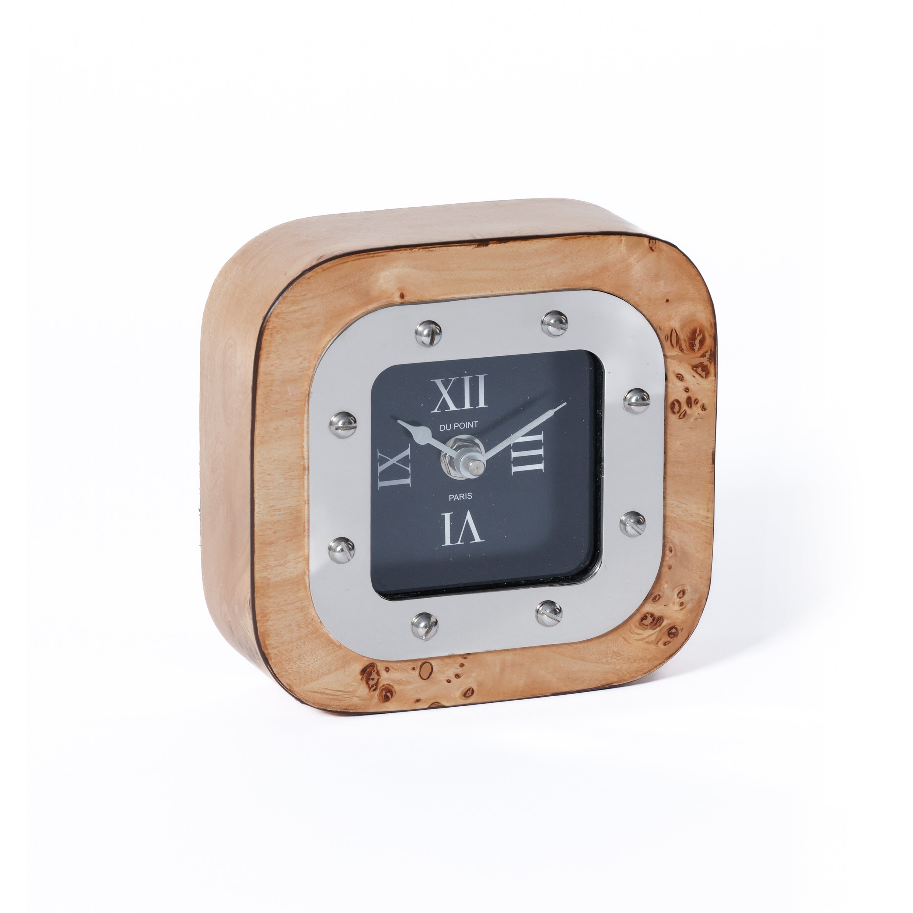 Valberg Burl Veneer Tabletop Clock by The Favorites