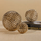 Reticolo Decorative Gold Metal Orb