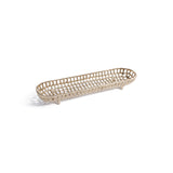 Reticolo Oval Gold Metal Decorative Footed Tray by The Favorites