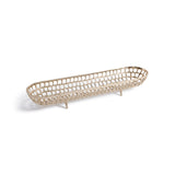 Reticolo Oval Gold Metal Decorative Footed Tray by The Favorites