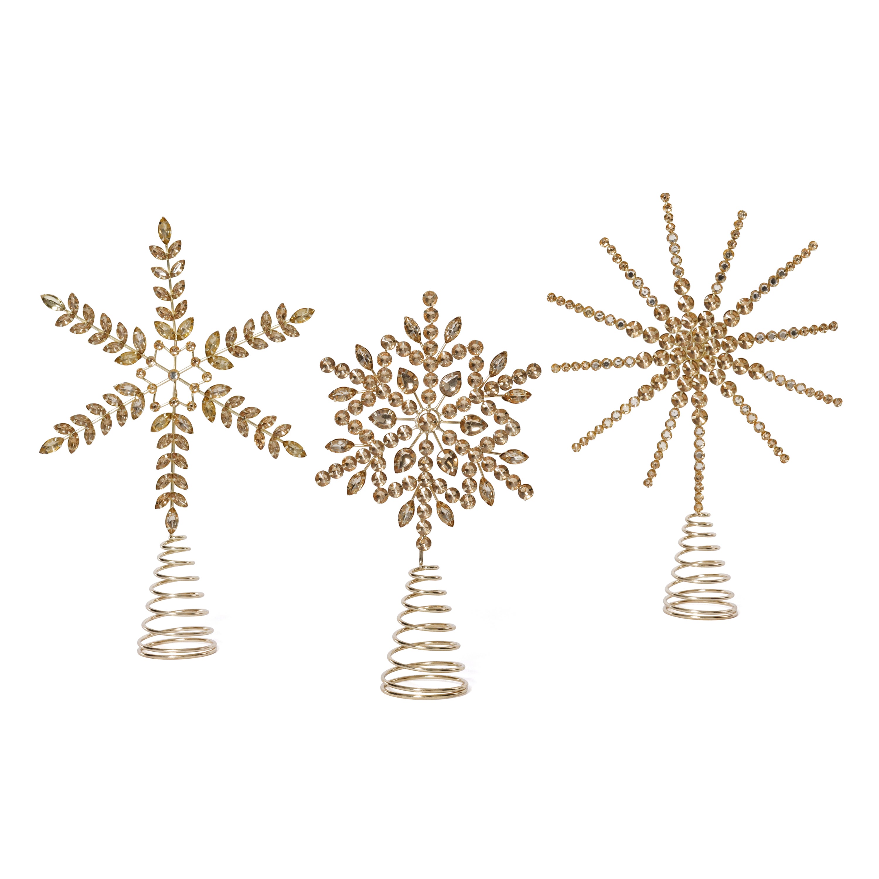 Jeweled Christmas Tree Topper, 6 Pieces (2 Sets of 3 Assorted) by The Favorites