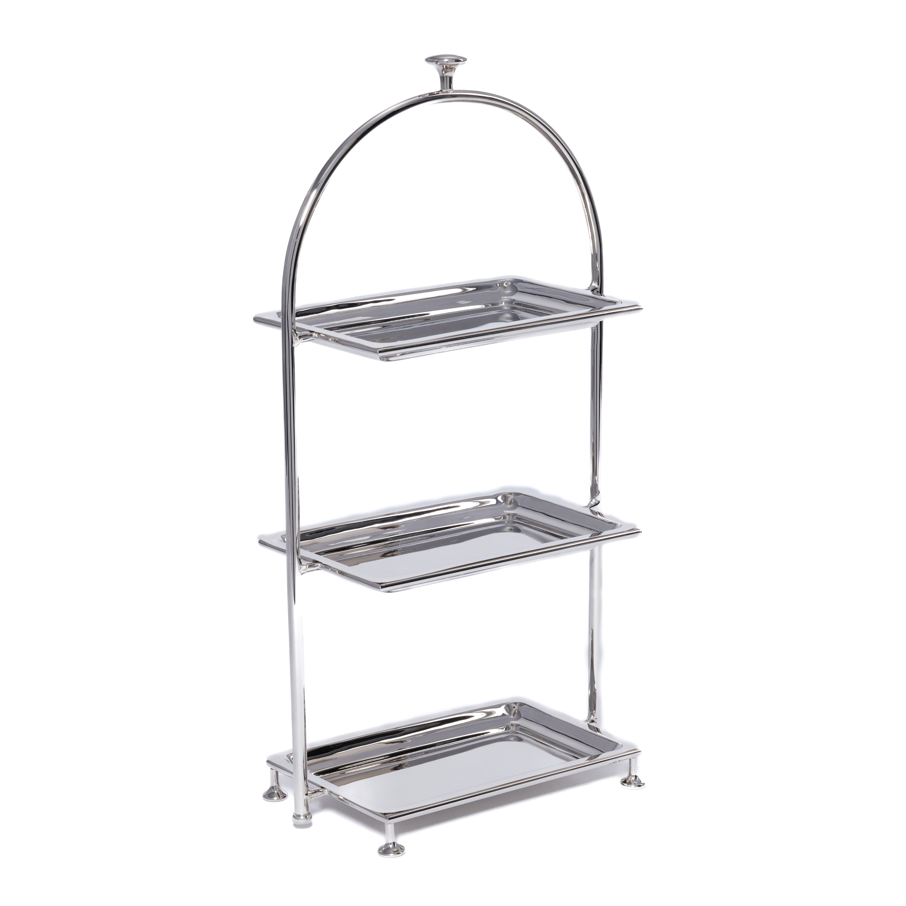 Lucente High Tea Polished Stainless Steel 3-Tier Serving Stand by The Favorites