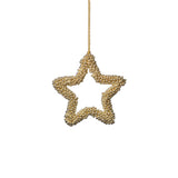 Golden Pearl Star Christmas Hanging Ornaments, Set of 12 by The Favorites