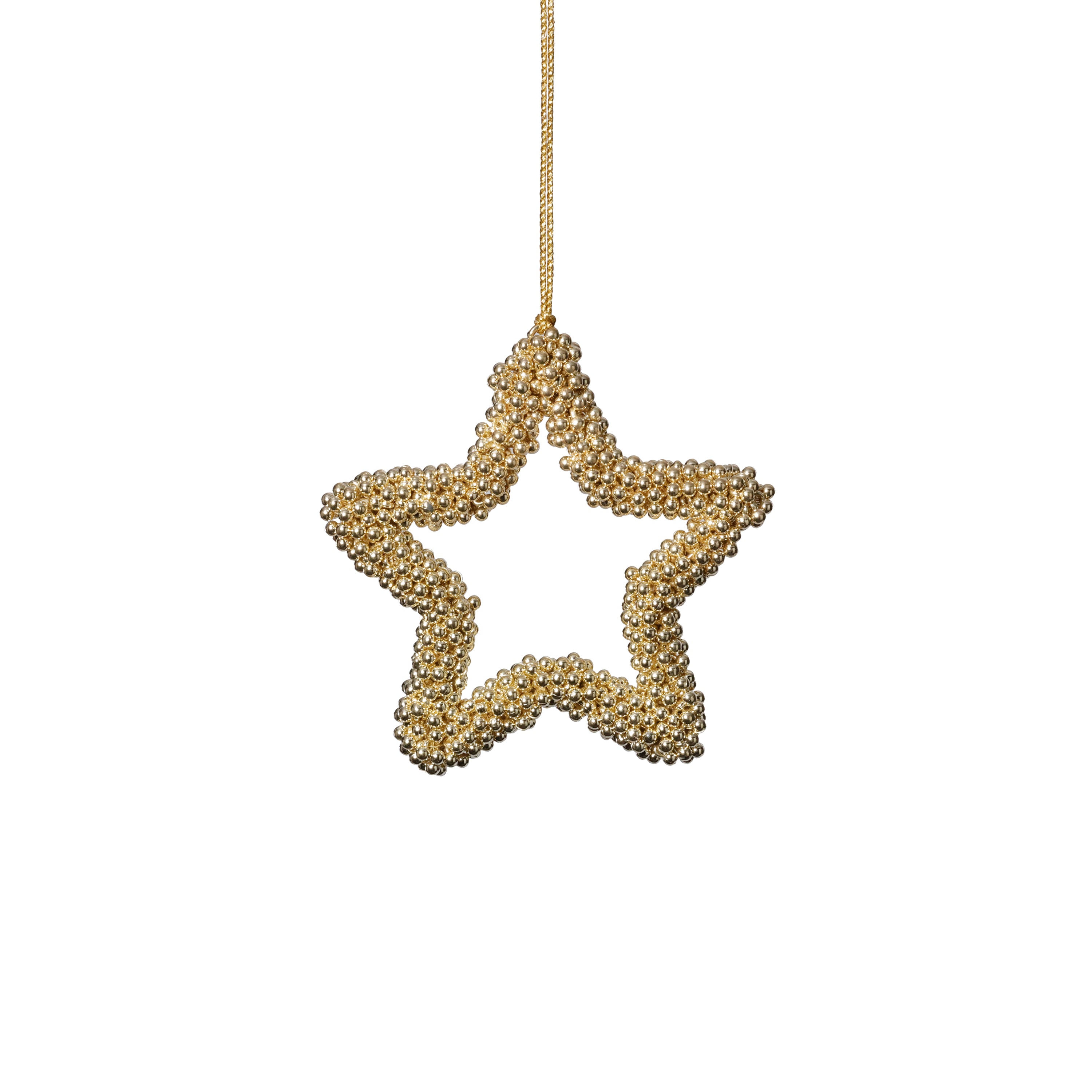 Golden Pearl Star Christmas Hanging Ornaments, Set of 12 by The Favorites