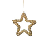 Golden Pearl Star Christmas Hanging Ornaments, Set of 12 by The Favorites