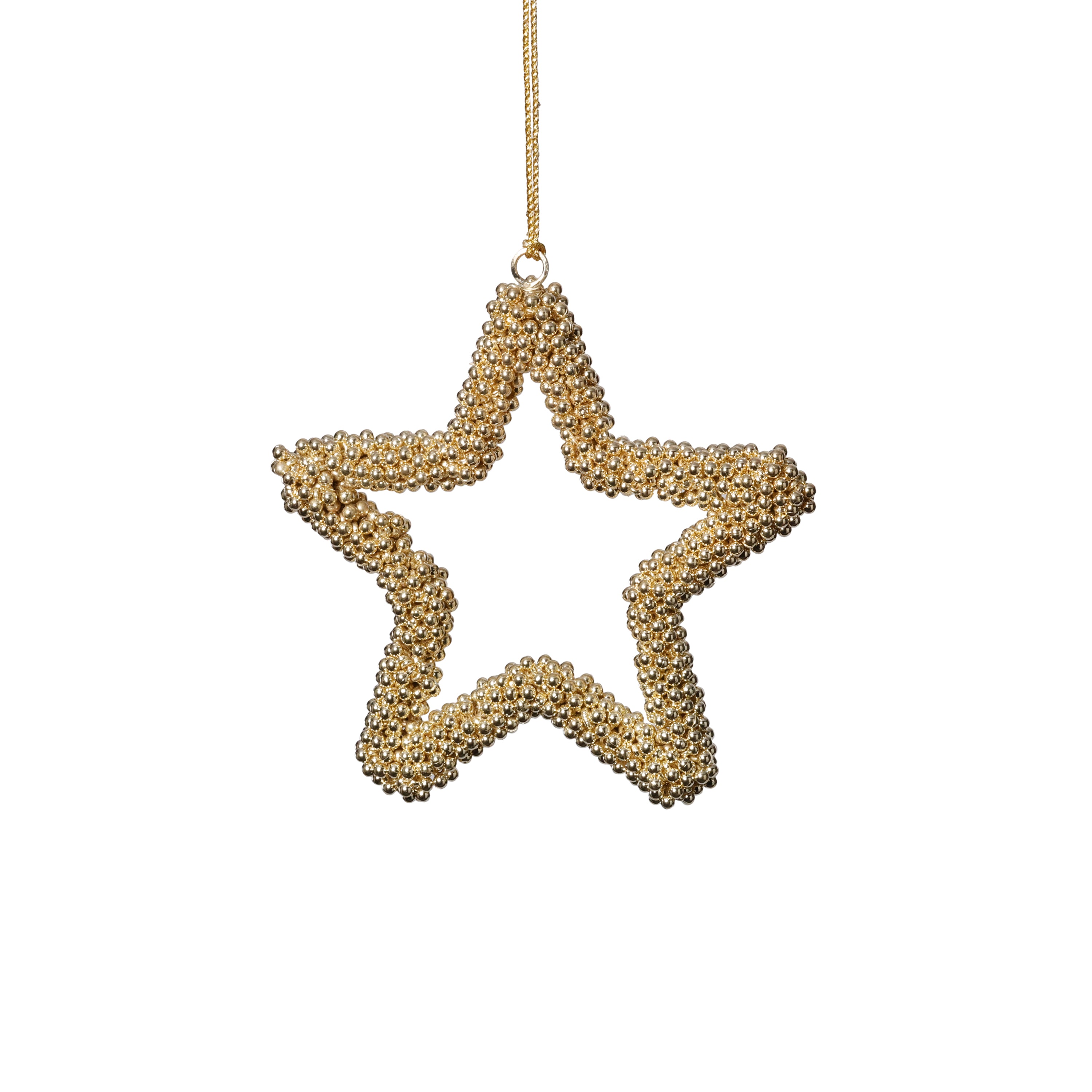 Golden Pearl Star Christmas Hanging Ornaments, Set of 12 by The Favorites