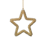 Golden Pearl Star Christmas Hanging Ornaments, Set of 12 by The Favorites